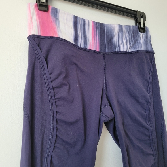 Lululemon Run Fast and Free Crop Capri Leggings Deep Indigo Size 6 Mirage - Picture 6 of 13